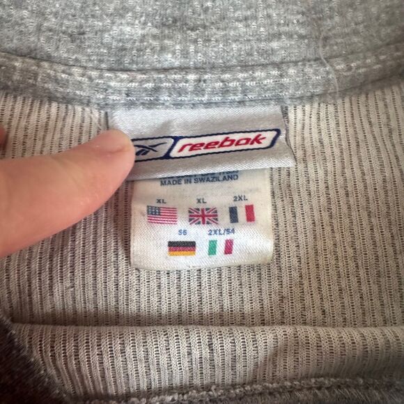 Reebok Gray Long Sleeve Athletic Shirt Red Stripe Vintage 90s Y2K Men’s XL - Picture 3 of 5